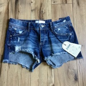 MNG by Mango Vicky Raw Step Hem Shorts, Sz 2